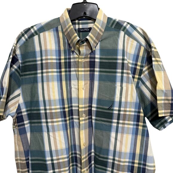 Nautice Mens Short Sleeve Plaid Button Down - Size XL - Picture 1 of 5